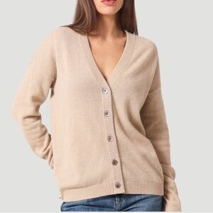New! MINNIE ROSE Cashmere 12gg V Neck Cardigan Size XS